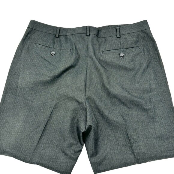 Van Heusen Mens Gray Pinstripe Dress Pants 40x30 Flat Front - Picture 9 of 9